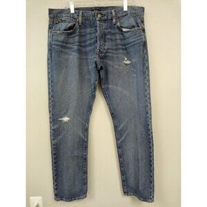 Polo by Ralph Lauren Men's Distressed Blue Slim Jeans Size 34x30